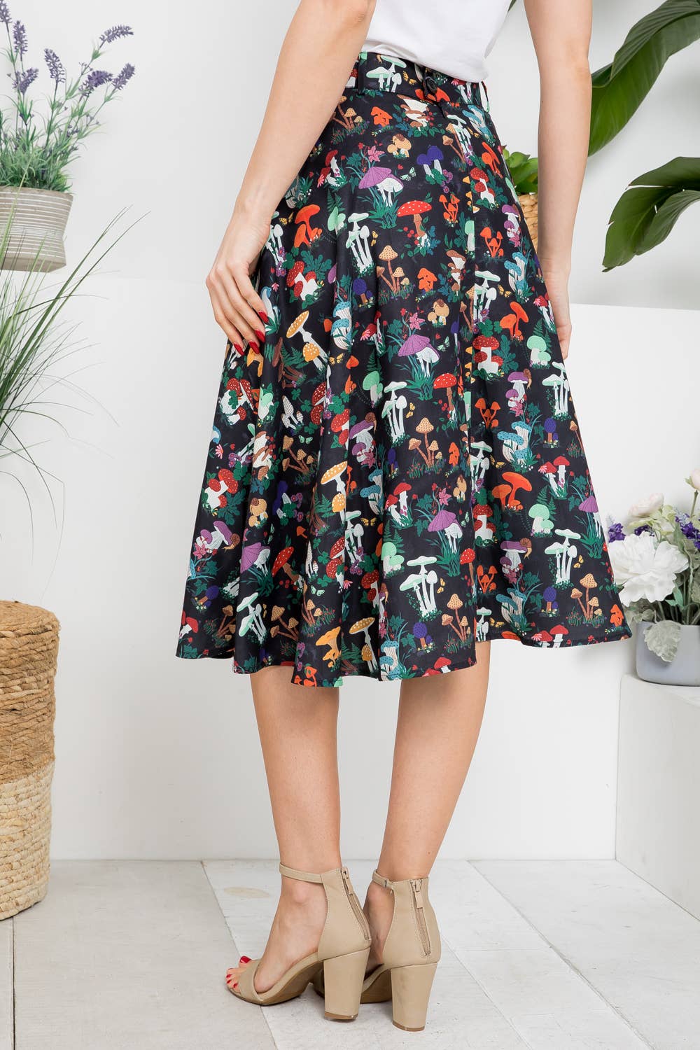 Garden Of Mushroom Print Skirt