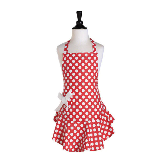 Vintage Inspired Child's Apron Red/White Polka Dot