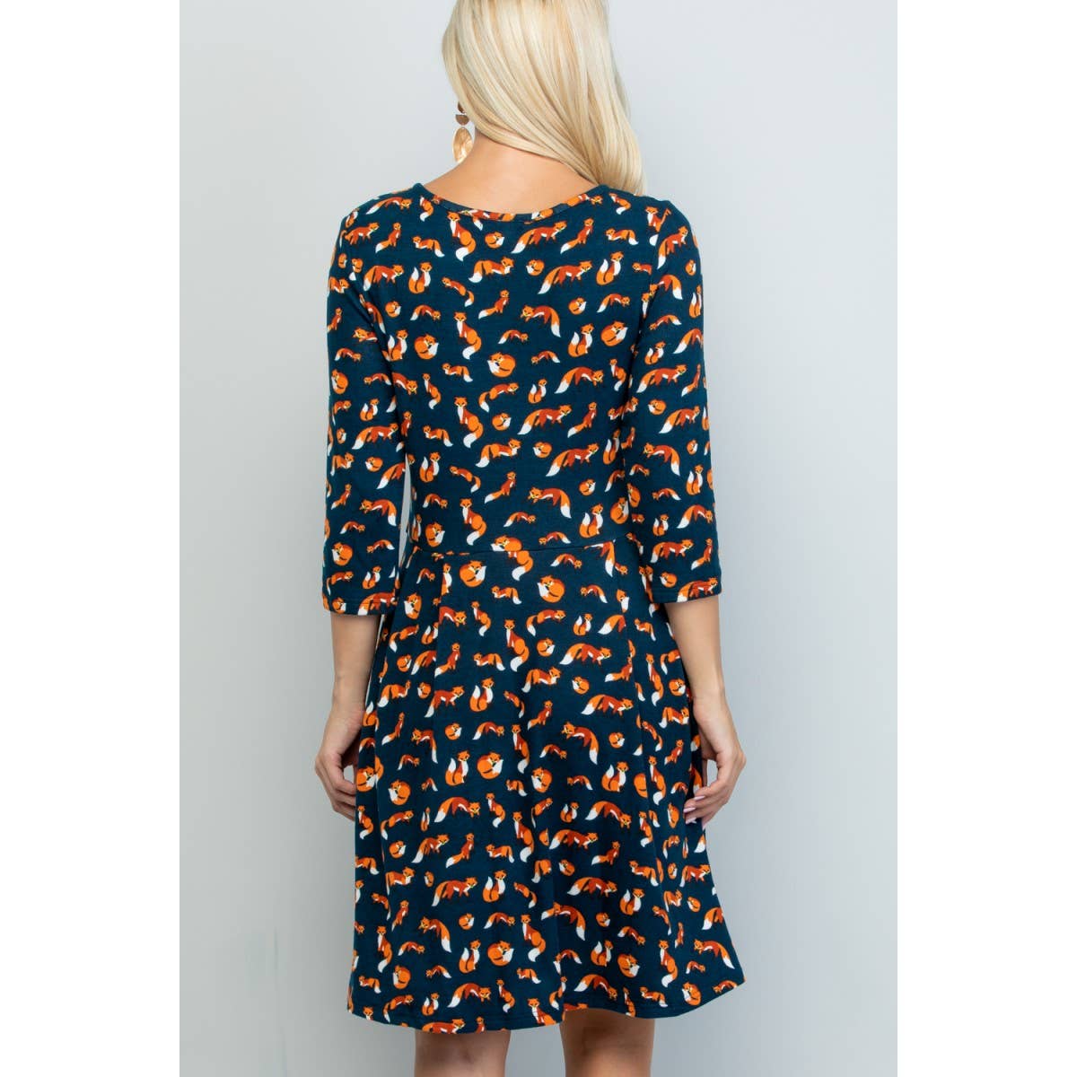 Fox Print Winter Tunic Dress