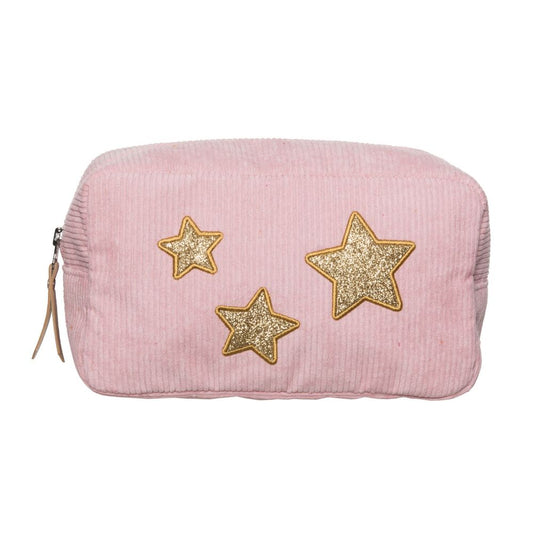 Corduroy Cosmetic Bag - Gold Stars