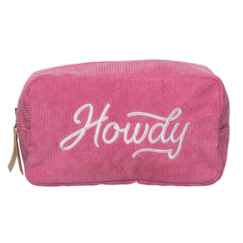 Corduroy Cosmtetic Bag Howdy