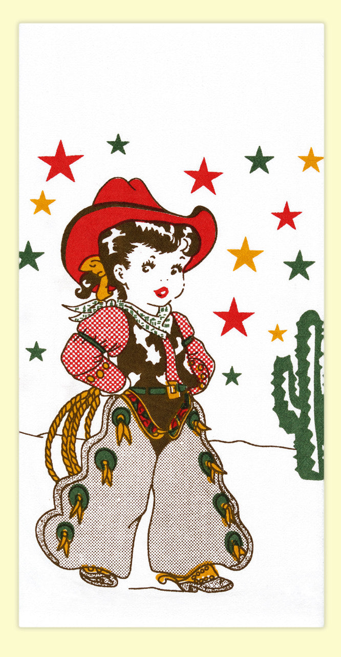 Retro Kitchen Towel - Little Cowgirl