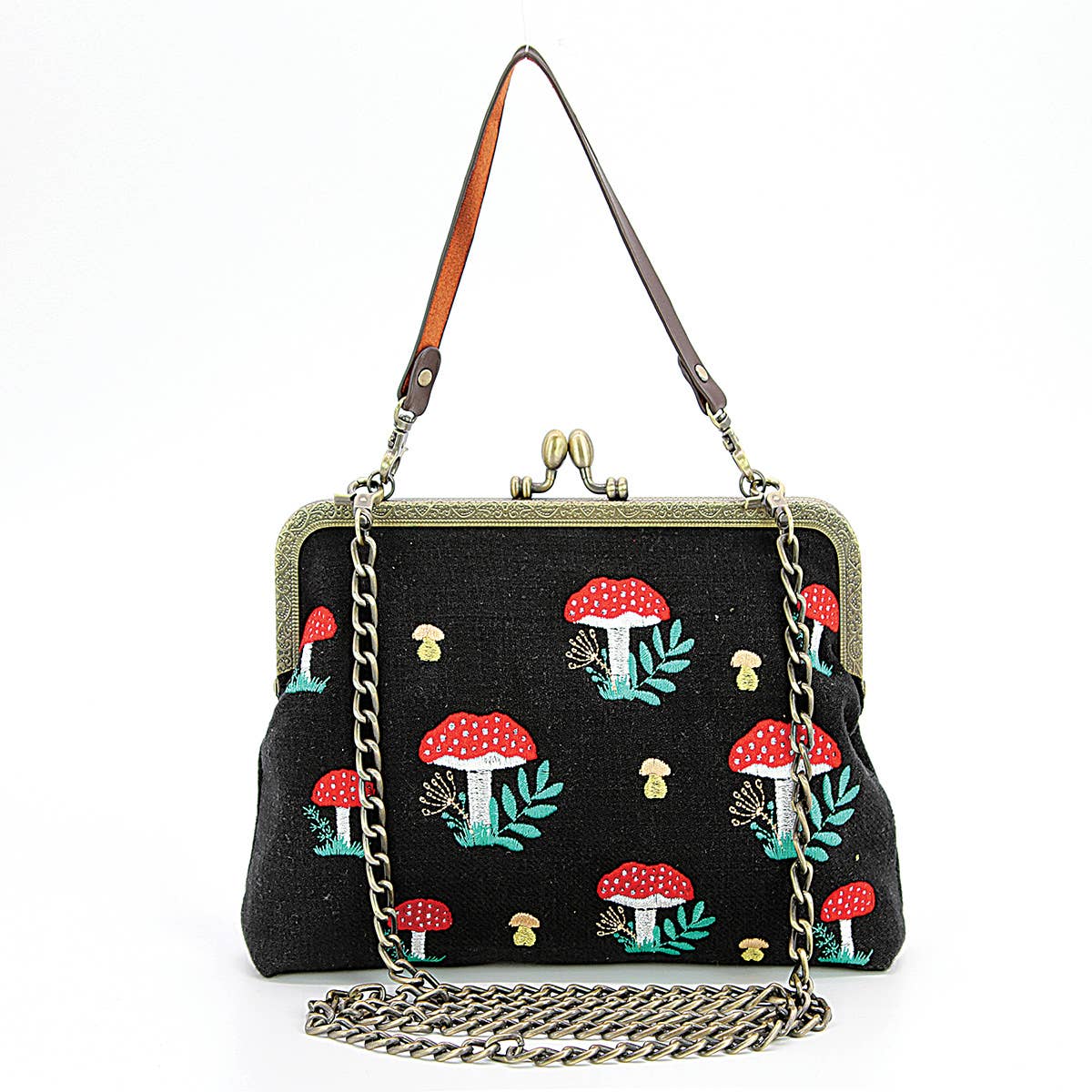 Mushrooms Kiss Lock Purse