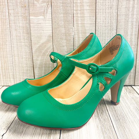Kayla Vintage Shoe - Emerald Green