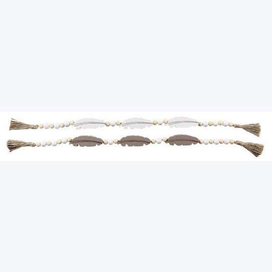 Wood Feather Garland