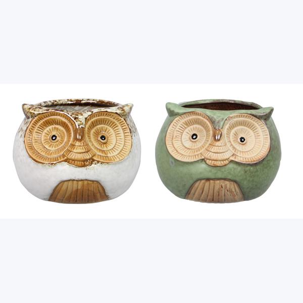 Stoneware Owl Planter