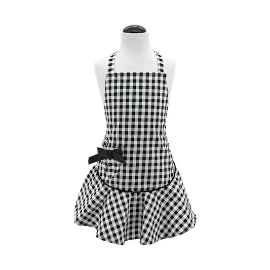 Vintage Inspired Child's Apron Black and White Gingham