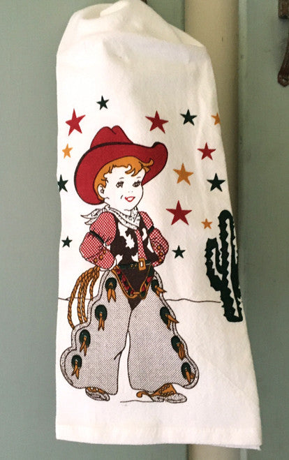 Retro Kitchen Towel -Little Cowboy