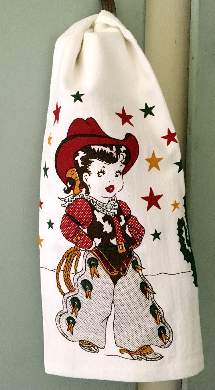 Retro Kitchen Towel - Little Cowgirl