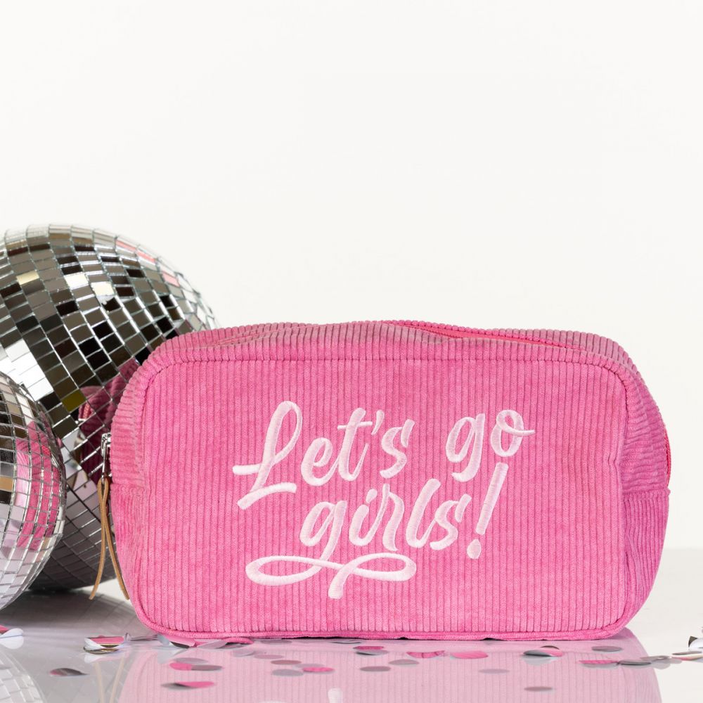 Corduroy Cosmetic Bag - Let's Go Girls!