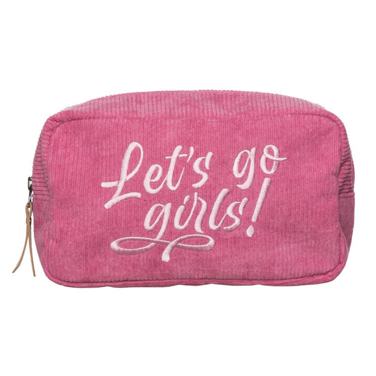 Corduroy Cosmetic Bag - Let's Go Girls!