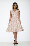 Pink Floral Swing Dress