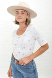 Ivory Half Sleeve Top