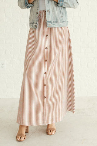 Laura Striped Copper Skirt