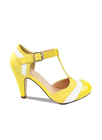 Maggie Vintage Shoe - Yellow/White