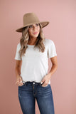 Flutter Sleeve Top - Oatmeal White