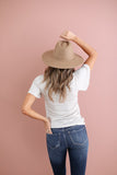 Flutter Sleeve Top - Oatmeal White