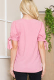Nora Bow Tie Top - Pink